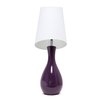 Elegant Designs Curved Purple Ceramic Table Lamp with Asymmetrical White Shade LT1040-PRP